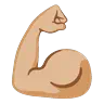 Flexed Biceps: Medium-Light Skin Tone Emoji 💪🏼 image - Google Noto Color Animated style