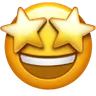 Emoji Grinning Face cu ochi de stele 🤩 image - Apple style