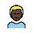 Man: Dark Skin Tone, Blond Hair