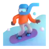 Snowboarder: Medium-Dark Skin Tone Emoji 🏂🏾 image - Microsoft 3D Fluent style