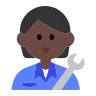 Mechanic: Dark Skin Tone Emoji 🧑🏿‍🔧 image - Tossface style