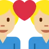 Couple With Heart: Man, Man, Medium-Light Skin Tone Emoji 👨🏼‍❤️‍👨🏼 image - Twitter / X (Twemoji) style
