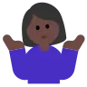 Woman Shrugging: Dark Skin Tone Emoji 🤷🏿‍♀️ image - Tossface style