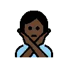 Person Gesturing No: Dark Skin Tone Emoji 🙅🏿 image - OpenMoji style