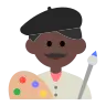 Man Artist: Dark Skin Tone Emoji 👨🏿‍🎨 image - Tossface style