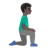 Man Kneeling Facing Right: Dark Skin Tone