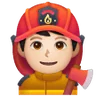 Man Firefighter: Light Skin Tone Emoji 👨🏻‍🚒 image - Samsung style