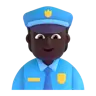 Police Officer: Dark Skin Tone Emoji 👮🏿 image - Microsoft 3D Fluent style