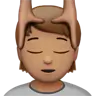 Person Getting Massage: Medium Skin Tone Emoji 💆🏽 image - Apple style