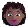 Woman: Medium-Dark Skin Tone, Curly Hair Emoji 👩🏾‍🦱 image - Microsoft 3D Fluent style