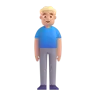 Man Standing: Medium-Light Skin Tone Emoji 🧍🏼‍♂️ image - Microsoft 3D Fluent style