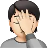 Person Facepalming: Light Skin Tone Emoji 🤦🏻 image - Apple style
