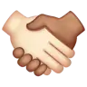 Handshake: Light Skin Tone, Medium Skin Tone Emoji 🫱🏻‍🫲🏽 image - WhatsApp style