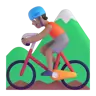 Person Mountain Biking: Medium Skin Tone Emoji 🚵🏽 image - Microsoft 3D Fluent style