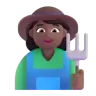 Woman Farmer: Medium-Dark Skin Tone Emoji 👩🏾‍🌾 image - Microsoft 3D Fluent style