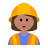 Woman Construction Worker: Medium Skin Tone Emoji 👷🏽‍♀️ image - Tossface style