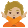 Person Gesturing No: Medium-Light Skin Tone Emoji 🙅🏼 image - Google Noto Color style