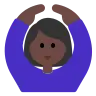 Woman Gesturing Ok: Dark Skin Tone Emoji 🙆🏿‍♀️ image - Tossface style