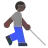 Person With White Cane: Dark Skin Tone