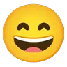 Emoji Volto sorridente con bocca aperta e sudore freddo 😅 image - Google Noto Color Animated style