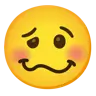 Gesicht mit unebenen Augen und gewelltem Mund Emoji 🥴 image - Google Noto Color style