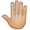 Raised Back Of Hand: Medium-Light Skin Tone Emoji 🤚🏼 image - WhatsApp style