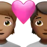 Couple With Heart: Person, Person, Medium Skin Tone, Medium-Dark Skin Tone Emoji 🧑🏽‍❤️‍🧑🏾 image - Apple style