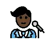 Man Singer: Dark Skin Tone Emoji 👨🏿‍🎤 image - OpenMoji style