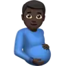 Pregnant Man: Dark Skin Tone Emoji 🫃🏿 image - Apple style