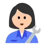 Woman Mechanic: Light Skin Tone Emoji 👩🏻‍🔧 image - Tossface style