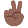 Victory Hand: Medium-Dark Skin Tone Emoji ✌🏾 image - Tossface style