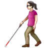 Woman With White Cane: Light Skin Tone Emoji 👩🏻‍🦯 image - WhatsApp style