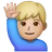 Man Raising Hand: Medium-Light Skin Tone