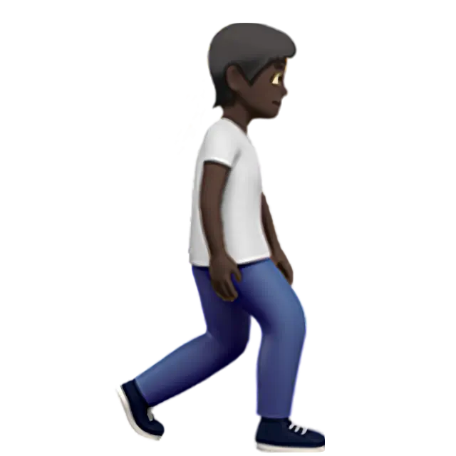 Person Walking Facing Right: Dark Skin Tone