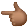 Backhand Index Pointing Left: Medium-Dark Skin Tone Emoji 👈🏾 image - Samsung style