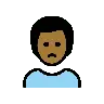 Man Frowning: Medium-Dark Skin Tone Emoji 🙍🏾‍♂️ image - OpenMoji style