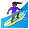 Woman Surfing: Dark Skin Tone Emoji 🏄🏿‍♀️ image - Google Noto Color style