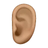 Ear: Medium Skin Tone Emoji 👂🏽 image - Samsung style