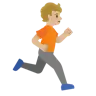Person Running Facing Right: Medium-Light Skin Tone Emoji 🏃🏼‍➡️ image - Google Noto Color style