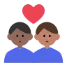 Couple With Heart: Man, Man, Medium-Dark Skin Tone, Medium Skin Tone Emoji 👨🏾‍❤️‍👨🏽 image - Tossface style