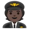 Pilot: Dark Skin Tone Emoji 🧑🏿‍✈️ image - Google Noto Color style