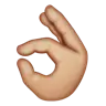 Ok Hand: Medium-Light Skin Tone Emoji 👌🏼 image - WhatsApp style