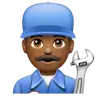 Man Mechanic: Medium-Dark Skin Tone Emoji 👨🏾‍🔧 image - WhatsApp style
