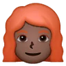 Woman: Dark Skin Tone, Red Hair Emoji 👩🏿‍🦰 image - Samsung style