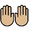 Raising Hands: Medium-Light Skin Tone Emoji 🙌🏼 image - OpenMoji style