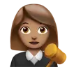 Woman Judge: Medium Skin Tone Emoji 👩🏽‍⚖️ image - Apple style