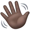 Waving Hand: Dark Skin Tone Emoji 👋🏿 image - Samsung style