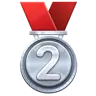 2 위 메달 Emoji 🥈 image - WhatsApp style