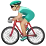 Man Biking: Medium-Light Skin Tone Emoji 🚴🏼‍♂️ image - WhatsApp style