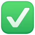 Check Mark Button Emoji ✅ image - Facebook Meta style